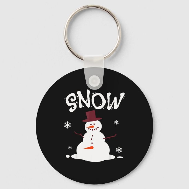 Chaveiro Funny Couples Christmas Party Snow Man Merry Xmas  (Frente)