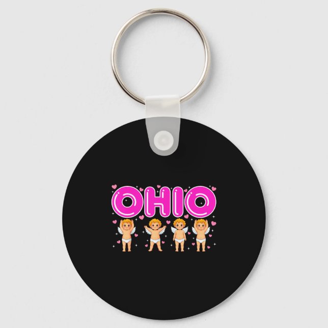 Chaveiro Funny Cud Ohio Midwestern Party O-h-i-o In Valenti (Frente)