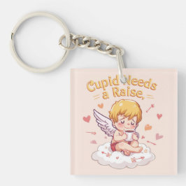 Chaveiro ​Funny Cupid "Cupid Needs a Raise" Cute