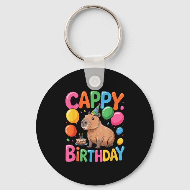 Chaveiro Funny Cute Capy Capybara Animal Birthday Party Sup (Frente)
