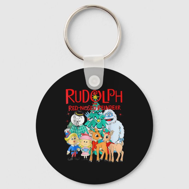 Chaveiro Funny Cute Rudolph The Red Nosed Reindeer Christma (Frente)