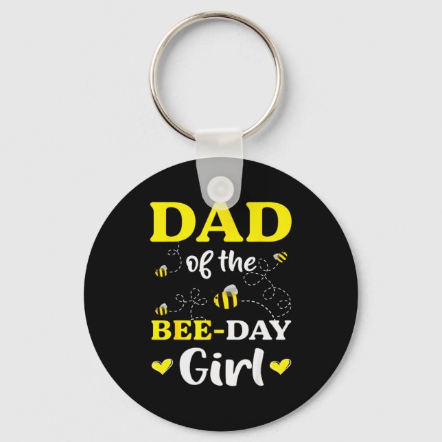 Chaveiro Funny Dad Of The Bee Day Girl Birthday  (Frente)