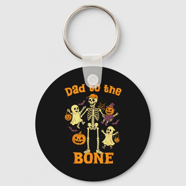 Chaveiro Funny Dad To The Bone Skeleton With Kids Halloween (Frente)