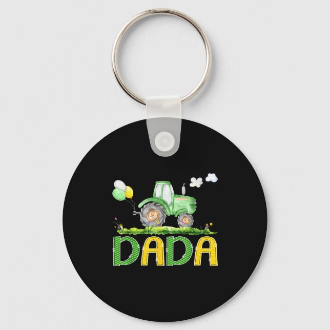 Chaveiro Funny Dada Birthday Boy Tractor Farm Truck Matchin (Frente)