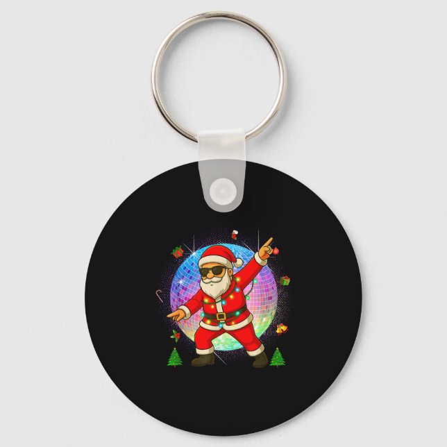 Chaveiro Funny Disco Santa Xmas Lights Girls Boys Kids Chri (Frente)