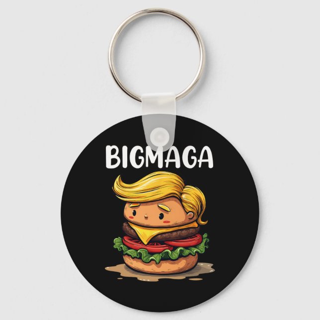 Chaveiro Funny Donald Trump Fazer Fries Hamburger B (Frente)