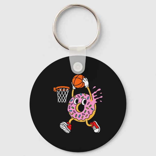 Chaveiro Funny Donut Dunking Basketball Doughnut Food Champ (Frente)