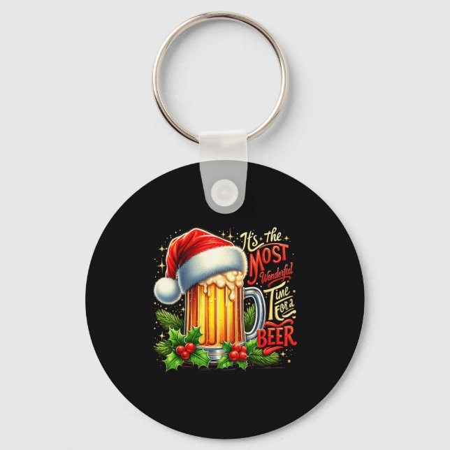 Chaveiro Funny Drinking Christmas Santa Beer Lovers Trend N (Frente)