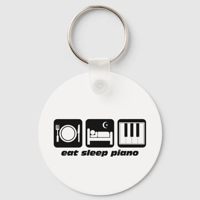 Chaveiro Funny eat sleep piano (Frente)