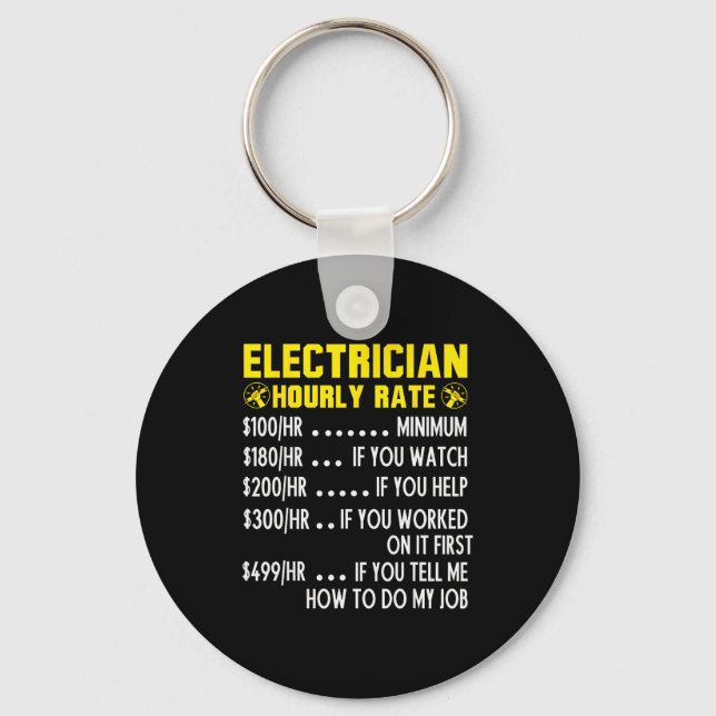 Chaveiro Funny Electrician Hourly Rate Pricing Chart  (Frente)
