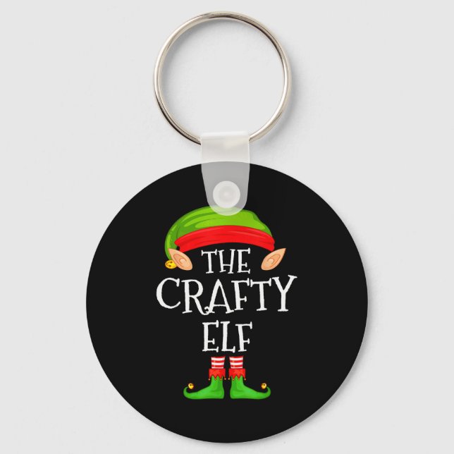 Chaveiro Funny Elf Family Christmas Crafty Elf Sweater Matc (Frente)