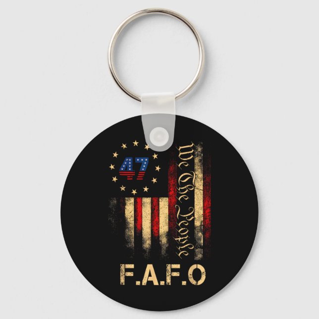 Chaveiro Funny Fafo Trump Shirt President 47 Trump Fafo Ame (Frente)