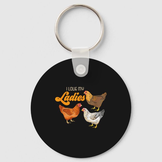 Chaveiro Funny Farmer Gift - I Love My Ladies Chicken  (Frente)