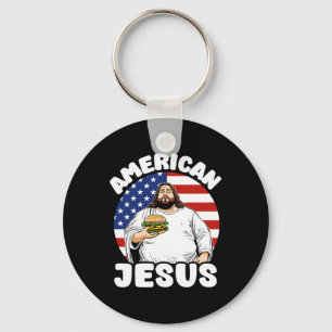 Chaveiro Funny Fat American Jesus Hamburger Sarcástico 4º O