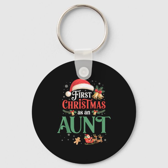 Chaveiro Funny First Christmas As An Aunt Matching Family X (Frente)