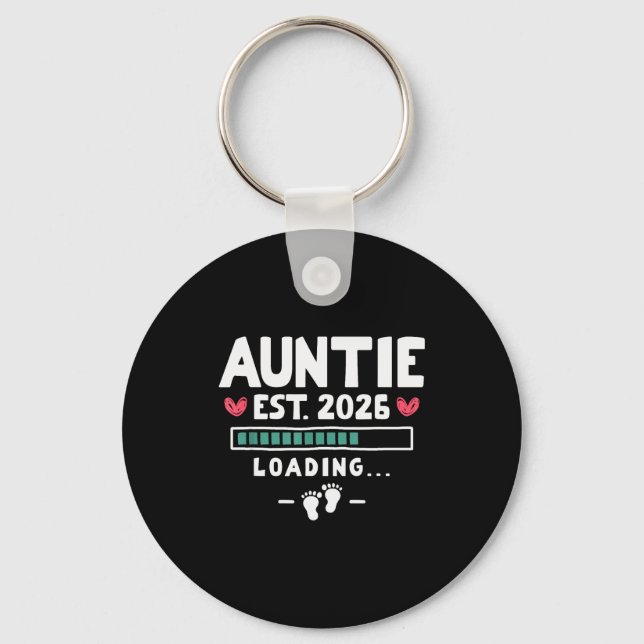 Chaveiro Funny First Time Aunt Baby Announcement - Auntie E (Frente)