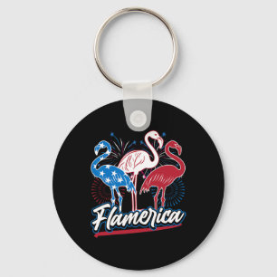 Chaveiro Funny Flamingo 4º De Julho Bandeira Americana Patr
