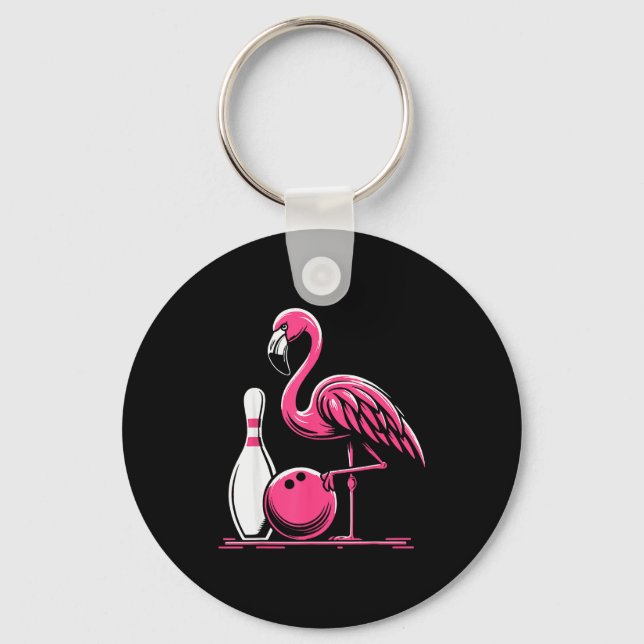 Chaveiro Funny Flamingo Bowling N Bowl Bowler  (Frente)