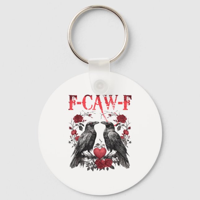 Chaveiro Funny Floral Heart Raven F-caw-f Anti Valentin's D (Frente)