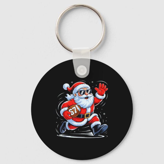Chaveiro Funny Football Santa 67 Christmas Xmas Holiday Boy (Frente)