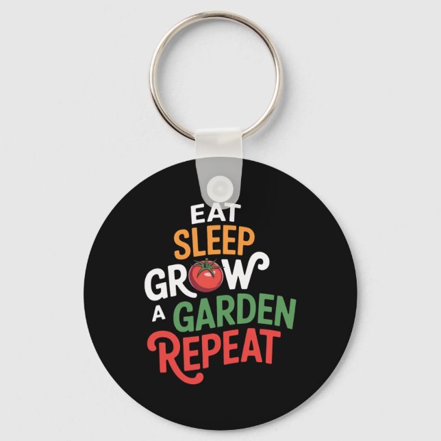 Chaveiro Funny Game Eat Sleep Grow A Garden Repeat Gamer Te (Frente)