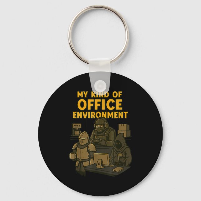 Chaveiro Funny Gamer Office Work Sarcasm Gamer Nerd Office  (Frente)