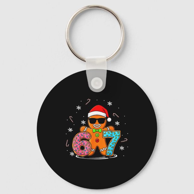 Chaveiro Funny Gingerbread 67 Six Seven Ice Cream Drip Chri (Frente)