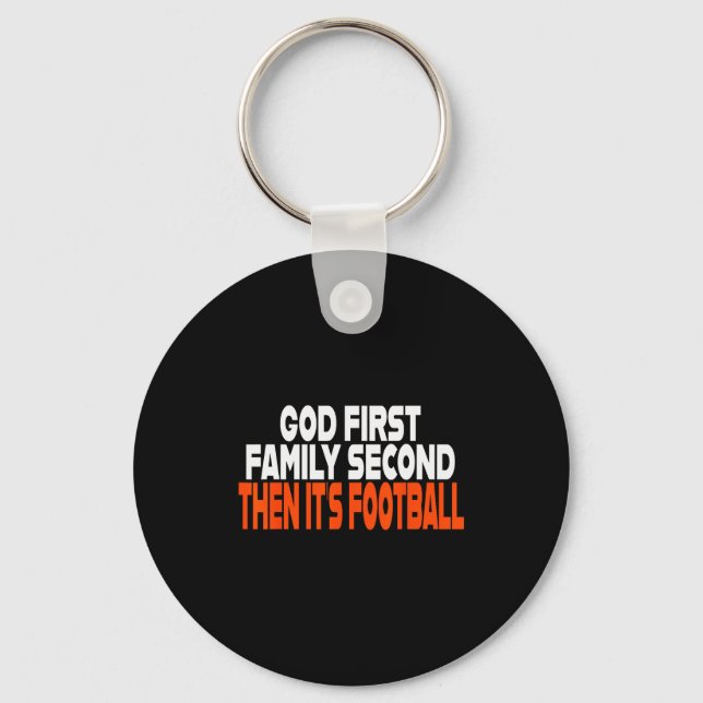 Chaveiro Funny God First Family Then It's Football Religiou (Frente)