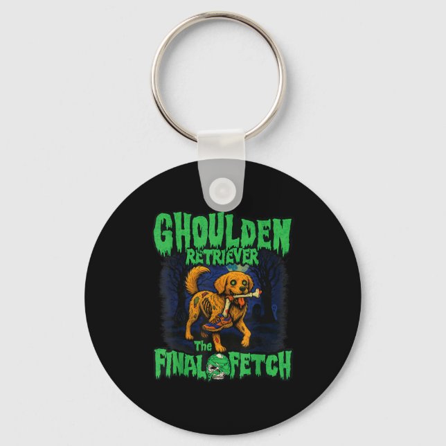 Chaveiro Funny Golden Retriever Zombie Halloween, Soky Ghou (Frente)