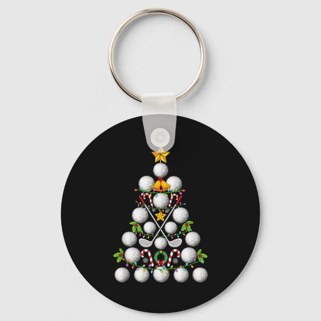 Chaveiro Funny Golf Ball Christmas Tree Christmas Golf Love (Frente)
