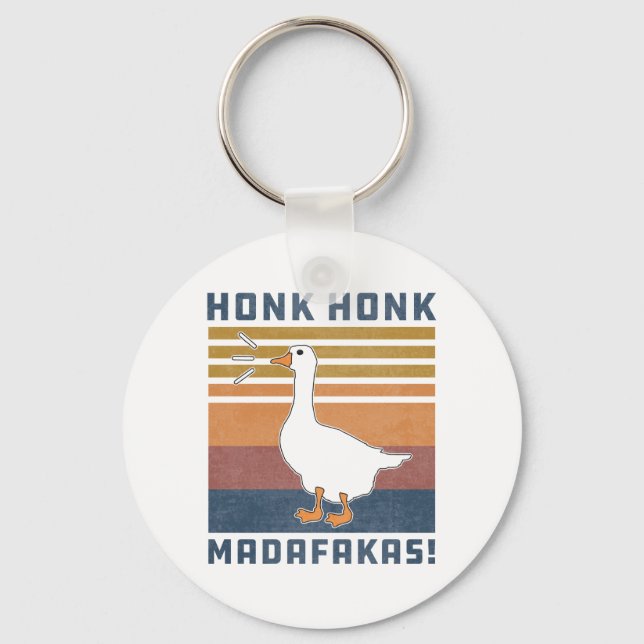Chaveiro Funny Goose Honk Madafakas Retro Vintage Duck (Frente)