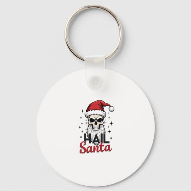 Chaveiro Funny Hail Santa Claus Skull Skeleton Antichrist C (Frente)