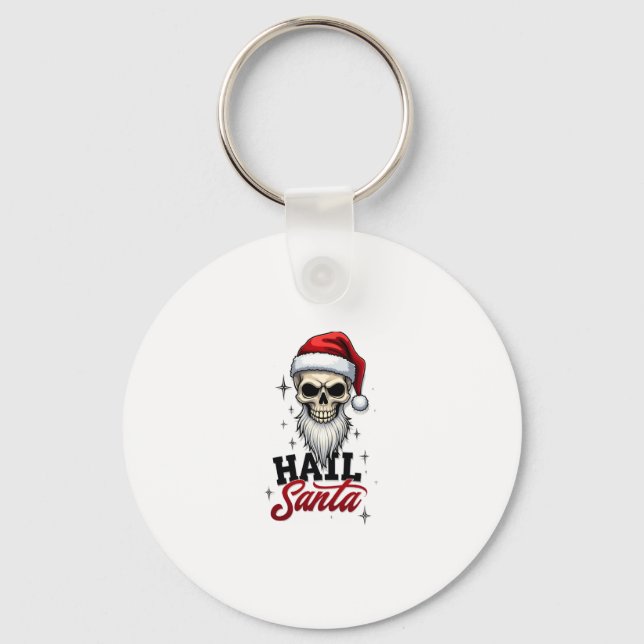 Chaveiro Funny Hail Santa Claus Skull Skeleton Antichrist C (Frente)