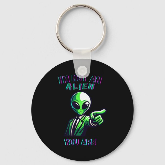 Chaveiro Funny Halloween I'm Not An Alien, You Are  (Frente)