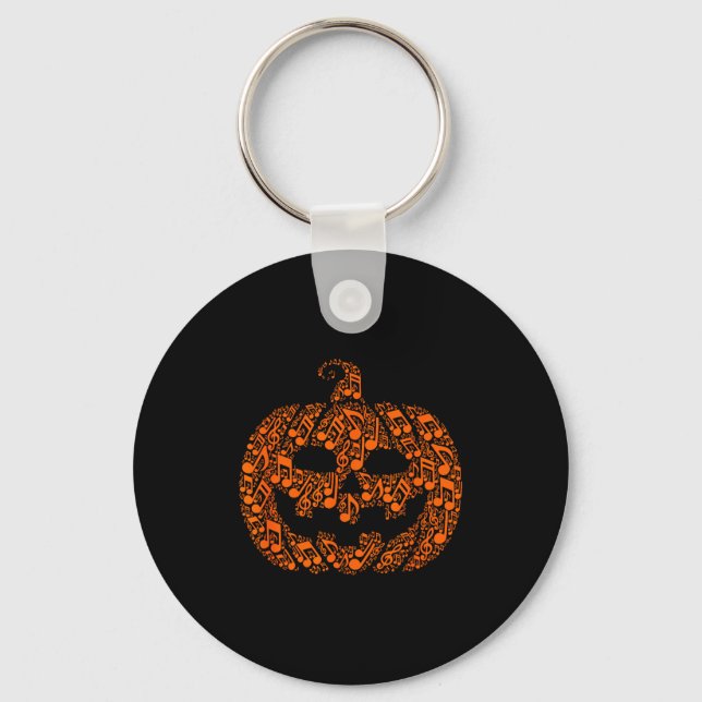 Chaveiro Funny Halloween Music Note Musician Jack O Lantern (Frente)