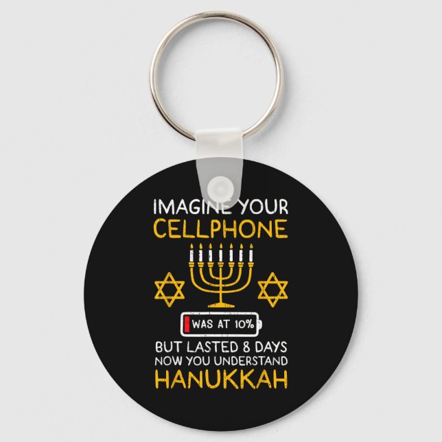 Chaveiro Funny Hanukkah Imagine Your Cellphone Chanukah Jew (Frente)