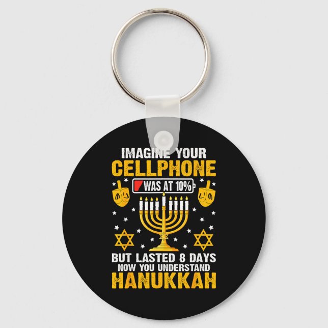 Chaveiro Funny Hanukkah Imagine Your Cellphone Chanukah Jew (Frente)