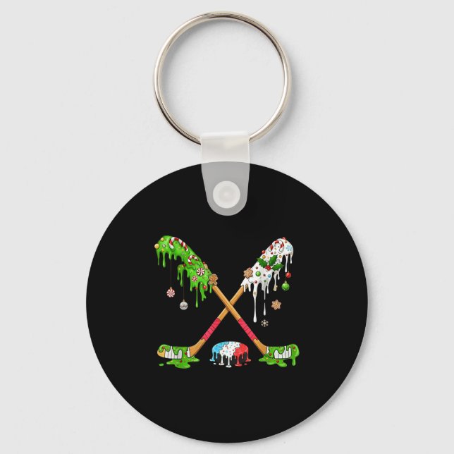Chaveiro Funny Hockey Holiday Candy Cane Gingerbread  (Frente)