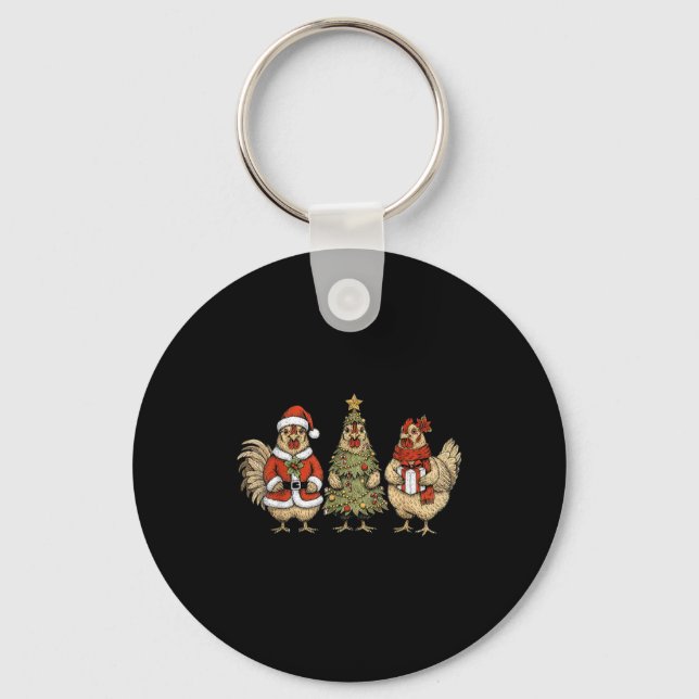Chaveiro Funny Holiday Hen Christmas Chicken  (Frente)