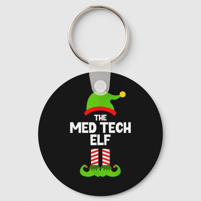 Chaveiro Funny I'm The Med Tech Elf Christmas Xmas Medical  (Frente)