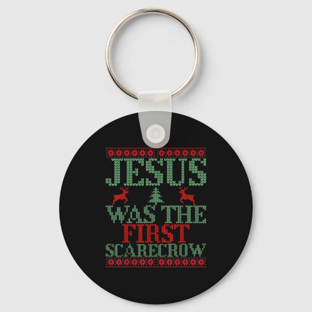 Chaveiro Funny Jesus Was The First Ecrow Ugly Sweater Style (Frente)