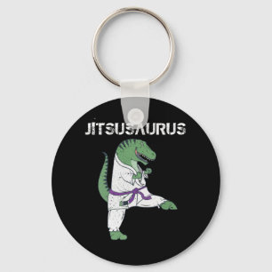 Chaveiro Funny Jujitsu, T-Rex Jiu Jitsu Black Belt presente