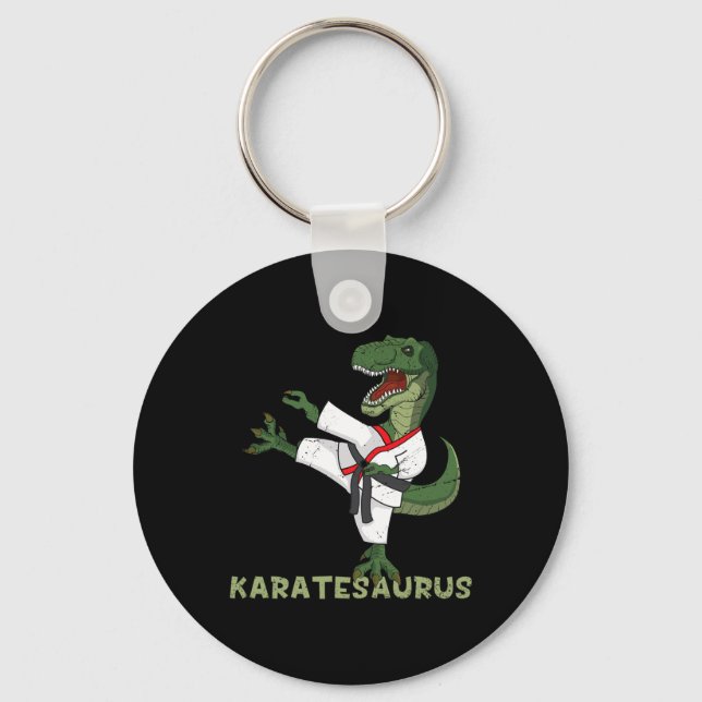 Chaveiro Funny Karate Dinosaur Karatesaurus T-rex Graphic K (Frente)