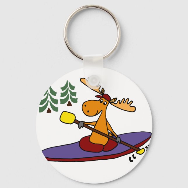 Chaveiro Funny Kayaking Moose (Frente)