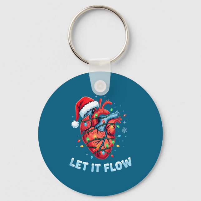 Chaveiro Funny Let It Flow Heart Anatomy Nurse Christmas  (Frente)