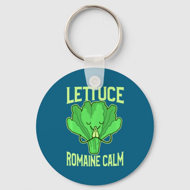 Chaveiro Funny Lettuce Romaine Calm Meditation Yoga Zen  (Frente)