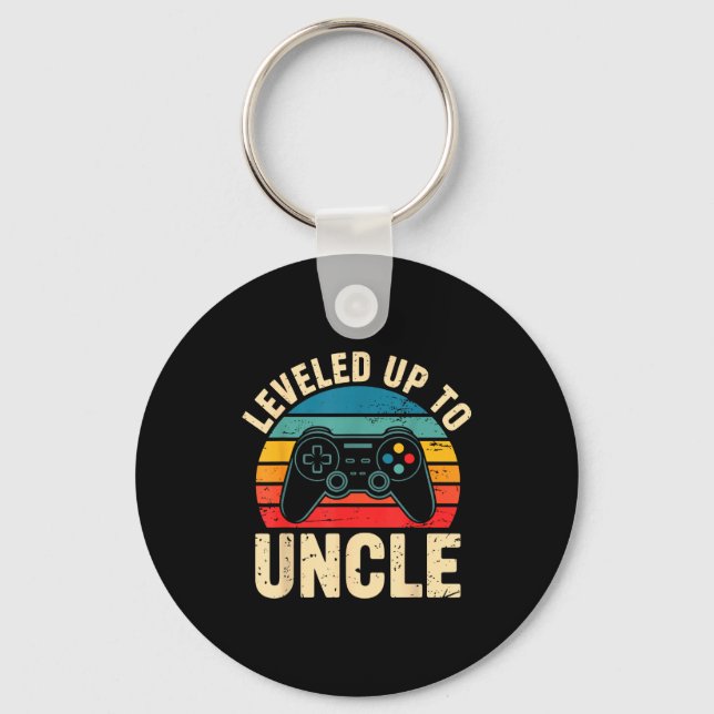 Chaveiro Funny Leveled Up To Uncle Video Gamers Gaming Cute (Frente)