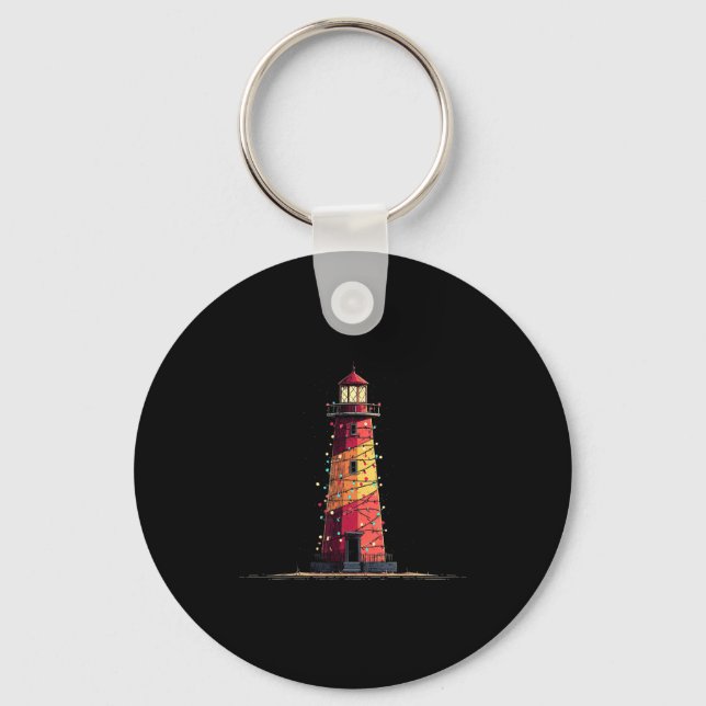 Chaveiro Funny Lighthouse Christmas Graphics Lights Lover  (Frente)