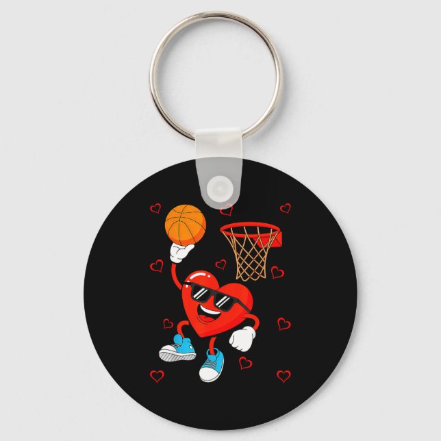 Chaveiro Funny Love Basketball Heart Shape Happy Valentine' (Frente)