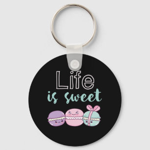 Chaveiro Funny Macaroon Puns Life is Sweet